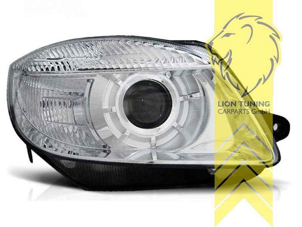 LTG Pair LED Halo Ring Headlights Skoda Fabia 2 5J Roomster 06-10 chrome LHD