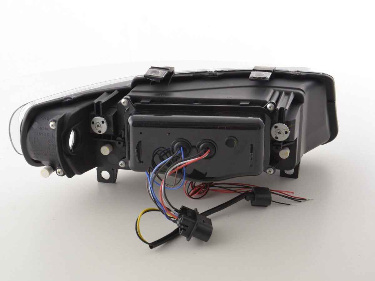 FK LED DRL Lightbar Halo Ring Headlights Seat Leon / Toledo 1M 97-05 black LHD