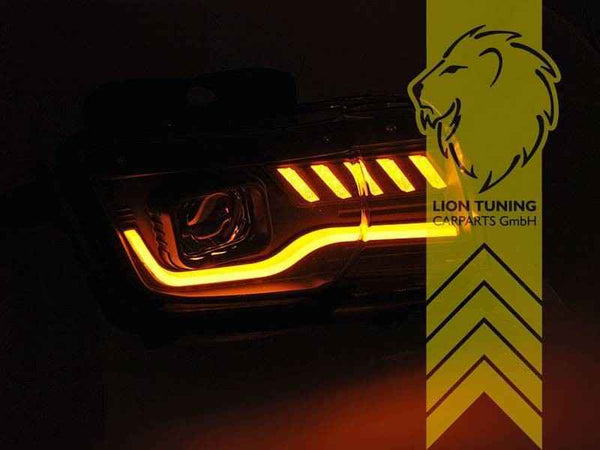LTG Pair LED Halo DRL Headlights Chevrolet Camaro 5 09-13 Black EXPORT ONLY