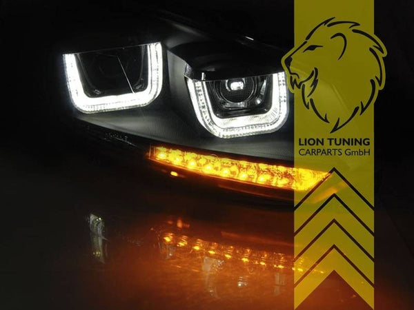 LTG Pair LED DRL Lightbar Headlights VW Golf 7 MK7 5K1 AJ5 517 08-13 Black LHD