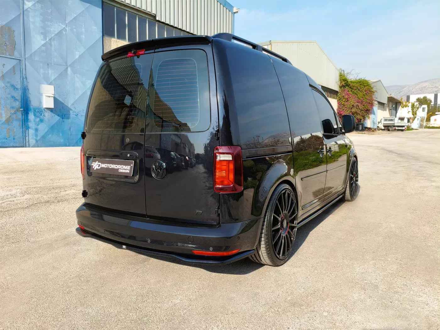 Motordrome Rear Bumper Diffusor Splitter VW Caddy Mk4 15-21 Glossy Black