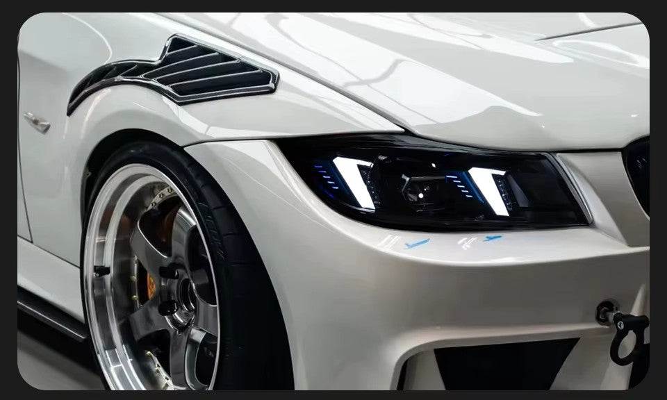 AKD Pair BMW E90 05-12 LED DRL Dynamic Lightbar Headlights LHD