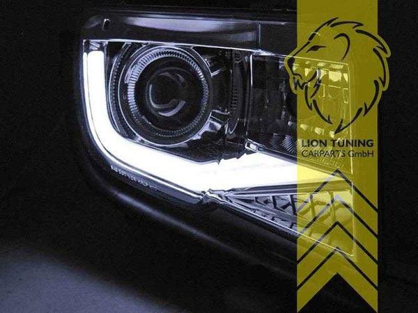 LTG Pair LED Halo DRL Headlights Chevrolet Camaro 5 09-13 Black EXPORT ONLY