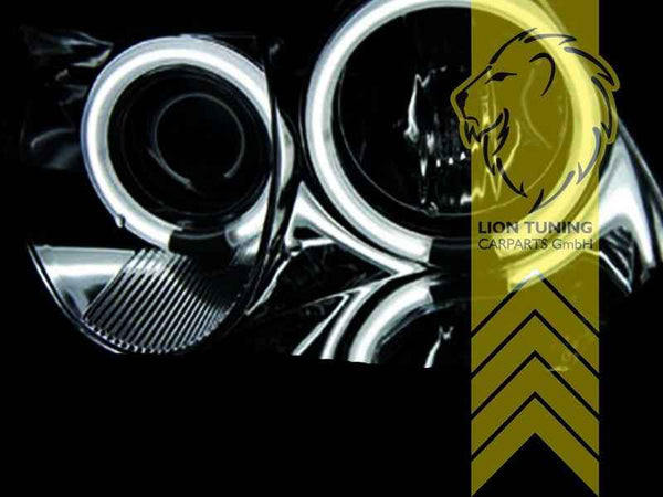 LTG Pair CCFL Angel Eyes Halo Headlights Mercedes SLK R170 96-04 Chrome LHD