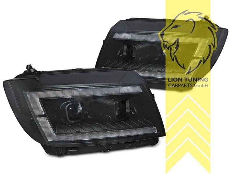 LTG Pair Full LED DRL Lightbar Headlights VW Crafter 2 SY Bus Van 16+ black LHD