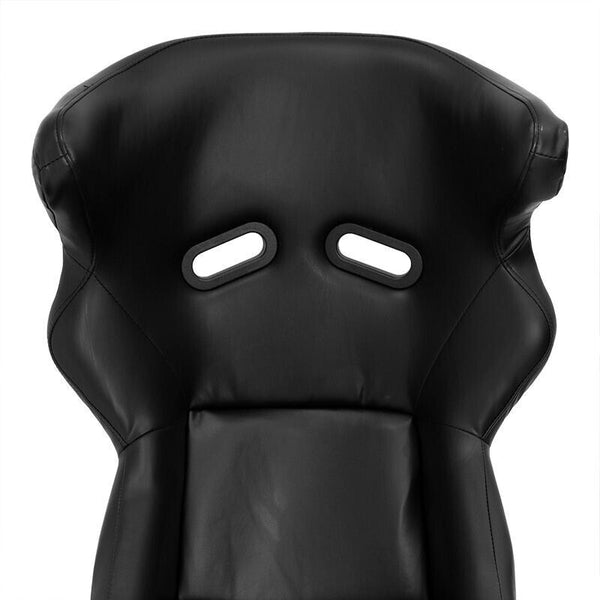 x1 Auto-Style FS Black Synth Leather Drift / Track / Rally / Fast Road Car / Racing Simulator Bucket Seat fiberglass hard back