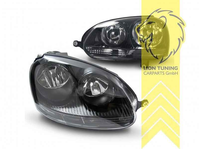 LTG Pair DEPO Halogen Headlights VW Golf 5 1K1 1K5 03-09 sedan Variant black LHD