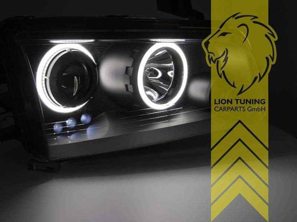 LTG Pair LED DRL Halo Headlights Dodge Charger LX Black 05-10 LHD EXPORT ONLY