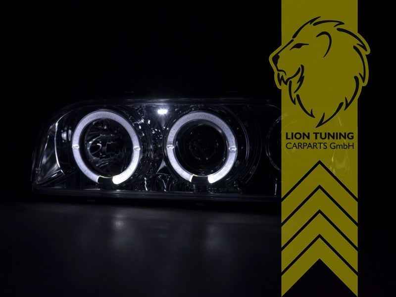LTG Pair LED DRL Halo Ring Headlights Volvo 850 sedan estate LS LW 91-97 LHD