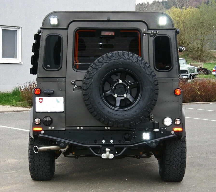 95mm NAS Rear LED Lamp Rear Lights Smoked Lens Kit Black Land Rover Defender LD