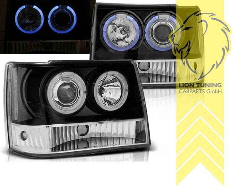LTG LED Halo DRL Headlights Chrysler Jeep Grand Cherokee 1 ZJ 93-99 EXPORT ONLY