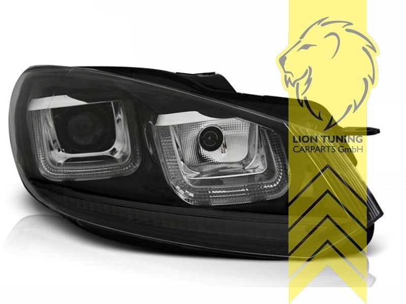 LTG Pair LED DRL Lightbar Headlights VW Golf 7 MK7 5K1 AJ5 517 08-13 Black LHD