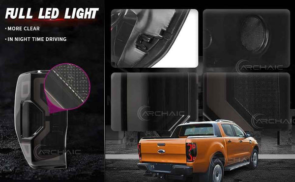AC Pair Seq Animated LED DRL Rear lights Tail Lamps Ford Ranger T6 T7 12-21
