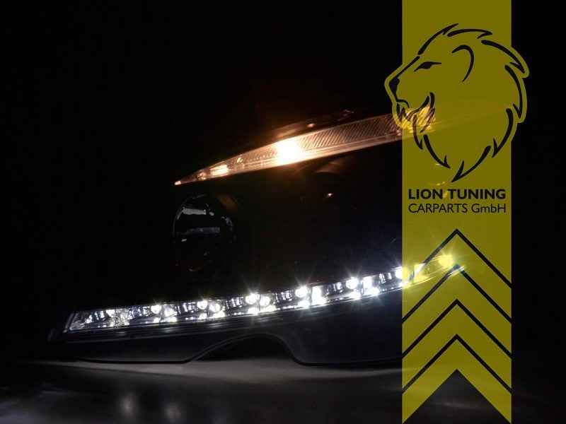 LT LED DRL Lightbar Headlights Mercedes Benz W204 S204 C-Class 07-10 chrome LHD
