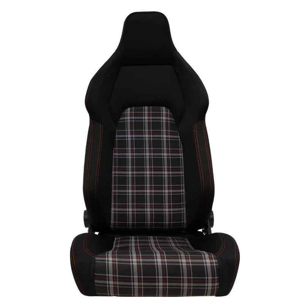 ATST x1 Universal Car Van Camper Sim Bucket Seat Black Red Check Tartan Plaid