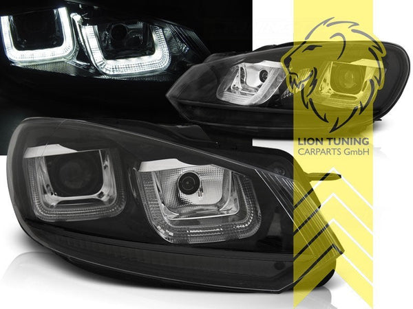 LTG Pair LED DRL Lightbar Headlights VW Golf 7 MK7 5K1 AJ5 517 08-13 Black LHD