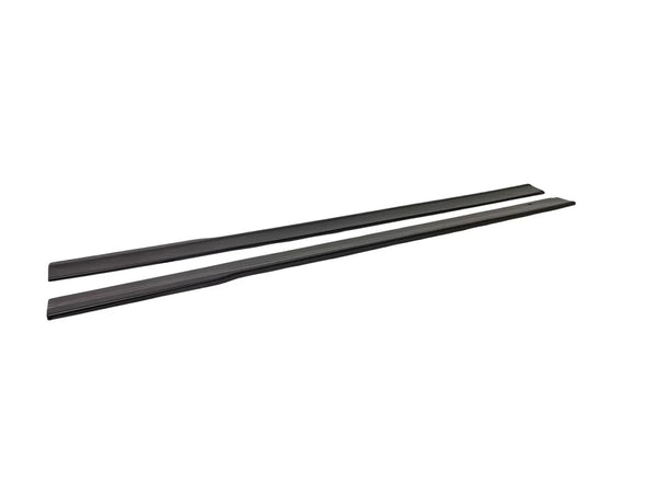 Motordrome Side Skirts 2 Extensions Ford Transit Custom Mk2 L1 VW T7 Gloss Black