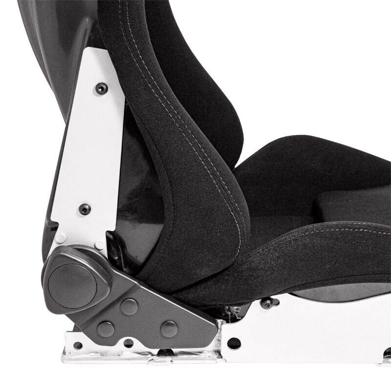 AUTOSTYLE BS5 x2 (Pair) Universal Sports Bucket Seats Black & Grey slide runners