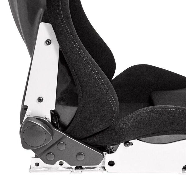 AUTOSTYLE BS5 x2 (Pair) Universal Sports Bucket Seats Black & Grey slide runners