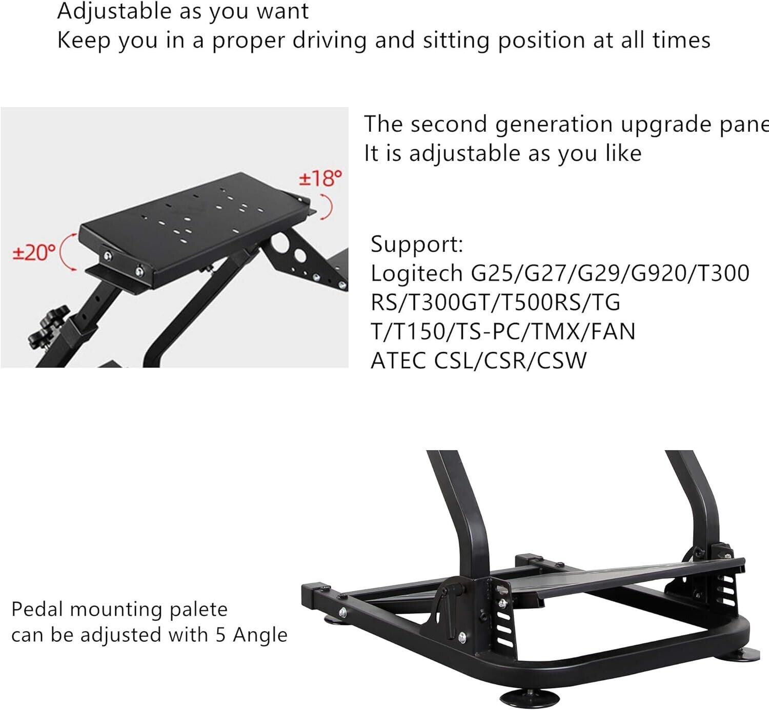 DR 2024 Driving Game Sim Racing Frame Stand for Wheel Pedals Xbox PS PC Console