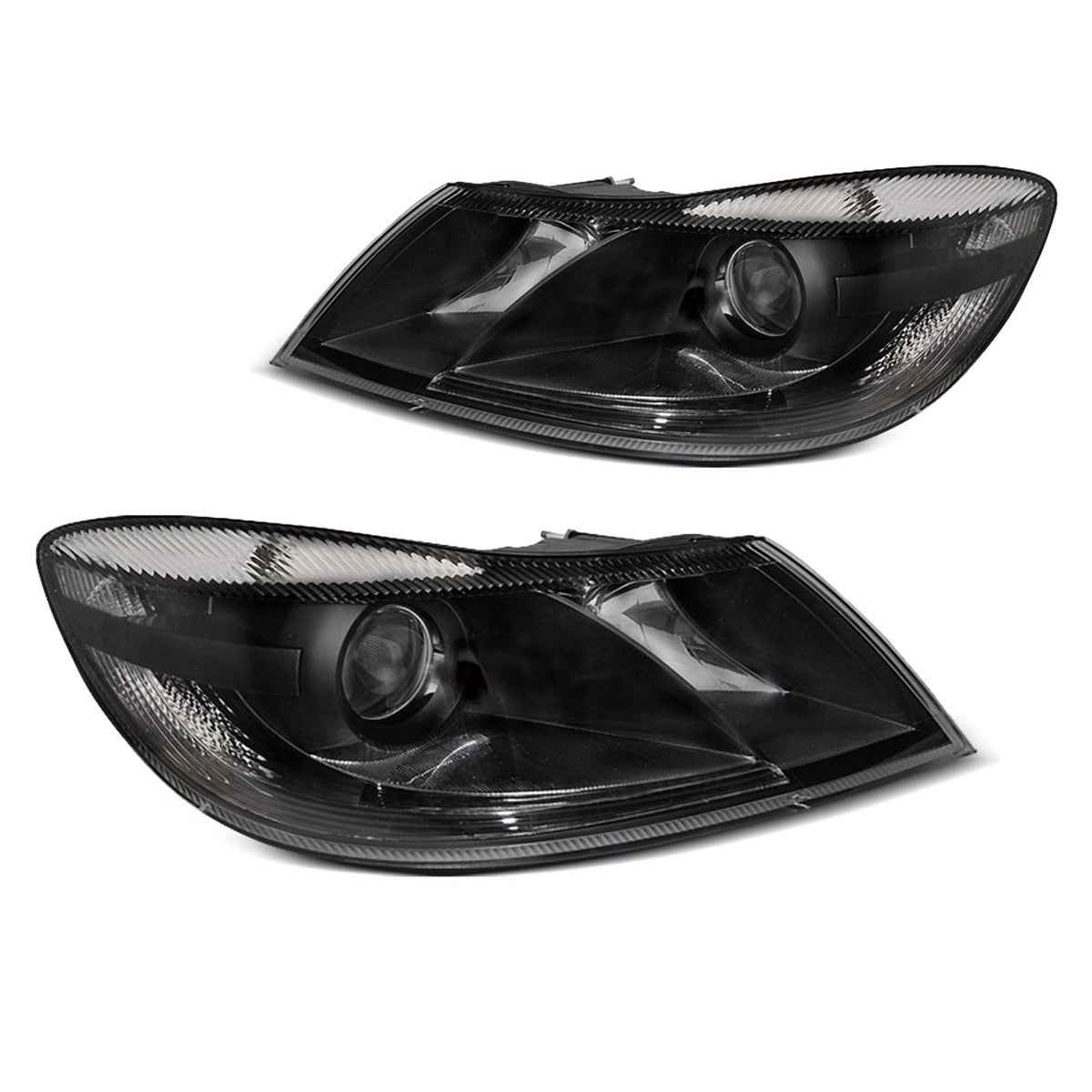 AMCP Pair LED DRL Lightbar Headlights SKODA OCTAVIA 09-12 Black LHD