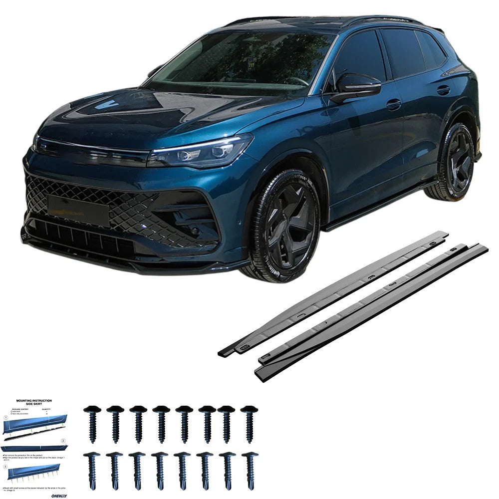 OW Side Skirt Extensions VW Tiguan Standard R-Line Mk3 2024+ Gloss Black