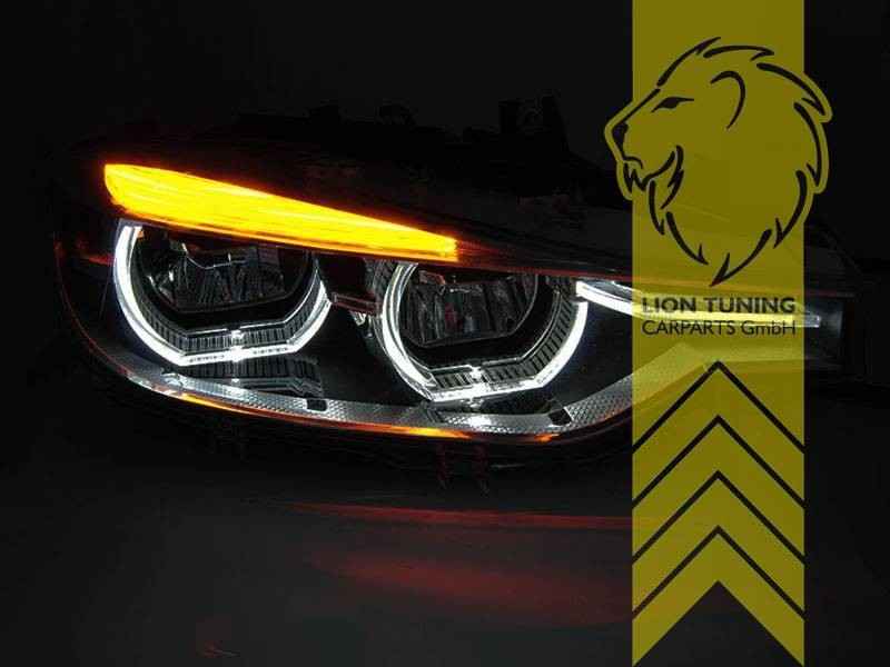 LT Pair LED DRL Halo Headlights BMW F30 Sedan F31 Touring LCI black 15-19 LHD