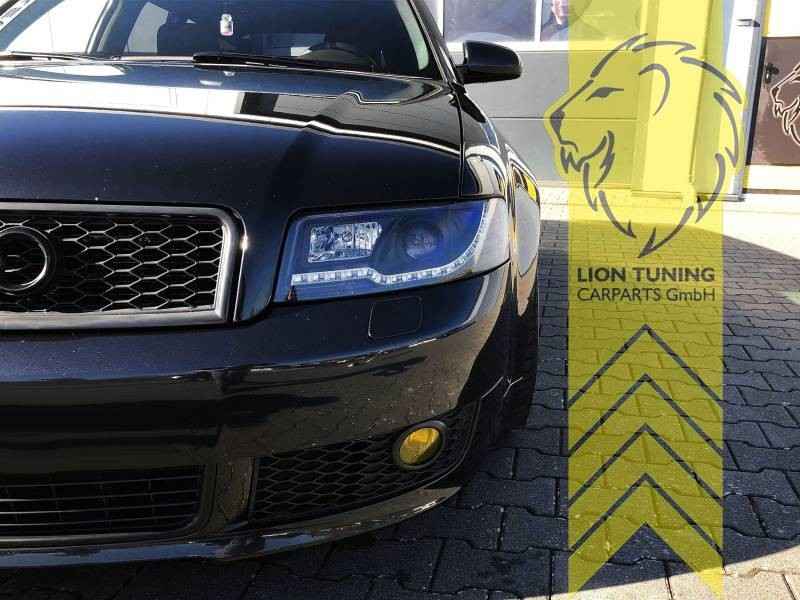 LTG Pair LED DRL Lightbar Headlights Audi A4 B6 8E Sedan Avant 00-04 black LHD