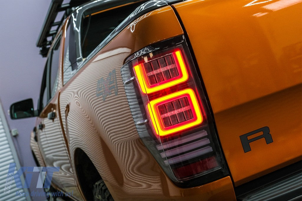 KT Pair LED Sequential Rear Lights Tail Lamps Ford Ranger 12-18 Dynamic LHD