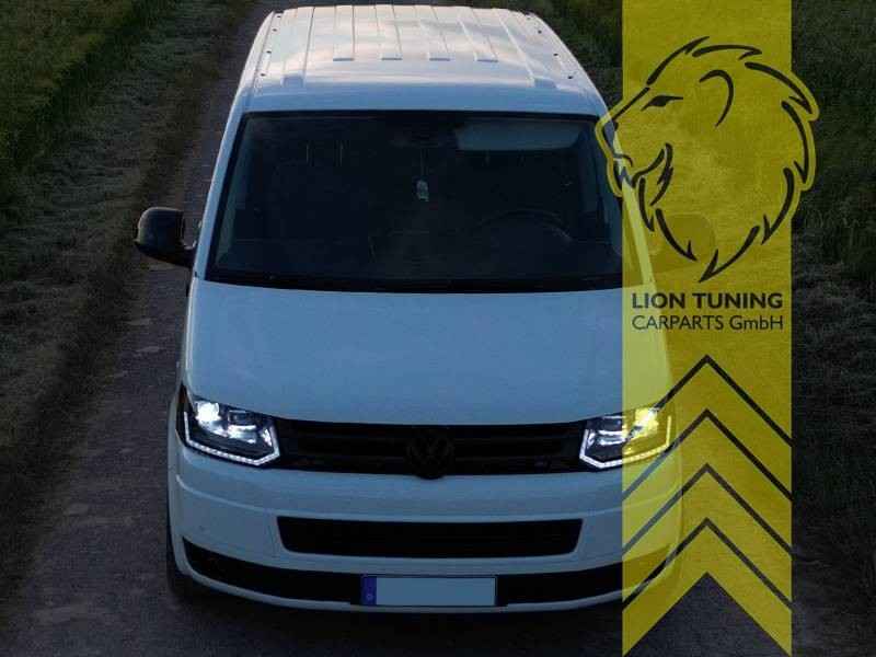 LTG Pair LED DRL Lightbar Headlights VW T5 FL Van Bus T5.1 Transporter 09-15 LHD