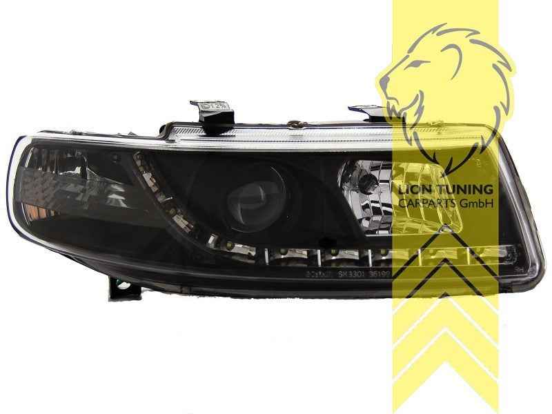 LTG Pair LED DRL Halo Ring Headlights Seat Leon 1M Toledo 1M 98-06 black LHD