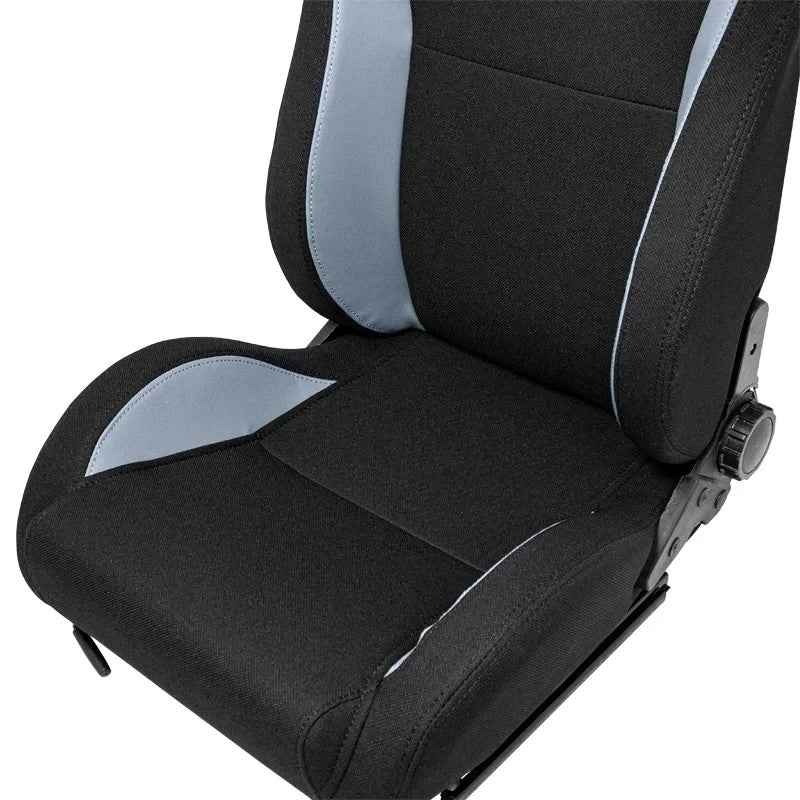 ATST x1 Universal Car Van Camper Sim Bucket Seat Black Textile Grey Syn Leather