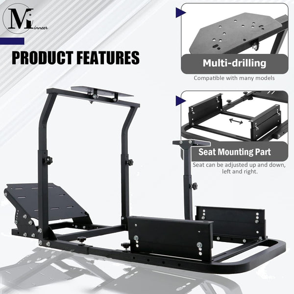 MN Driving Game Sim Racing Frame Rig for Seat Wheel Pedals Xbox PS PC Console F1