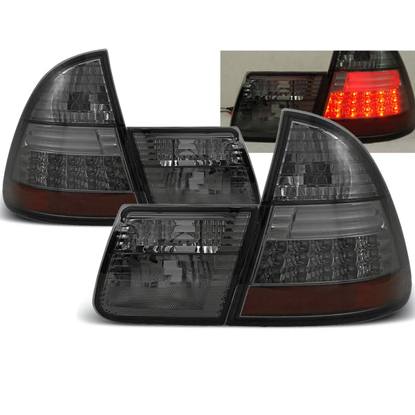 LT Pair LED Lightbar Rear Lights E46 99-05 TOURING Smoke Black LHD
