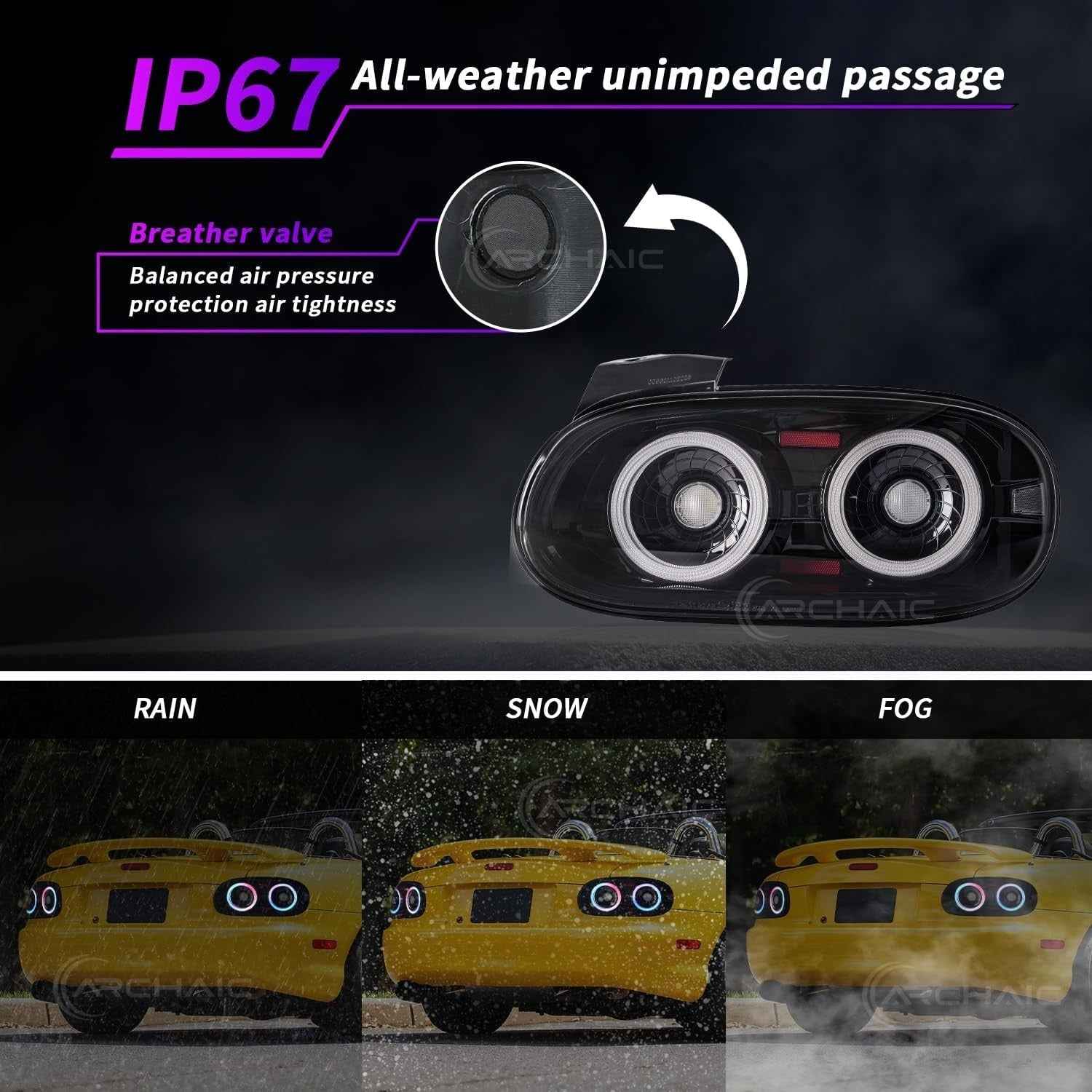 AC Pair RGB LED DRL Rear lights Tail Lamps Mazda MX5 Miata 98-05 NB NBFL 2 2.5