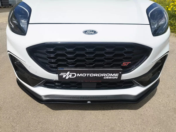 Motordrome Front Splitter Diffuser Ford Puma ST 2019+ + Facelift Gloss Black