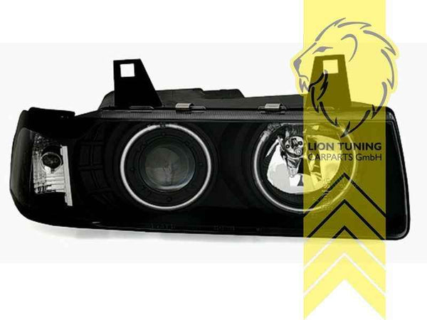 LTG Pair LED DRL Headlights BMW E36 Coupe Cabriolet Black M3 FL 92-99 LHD