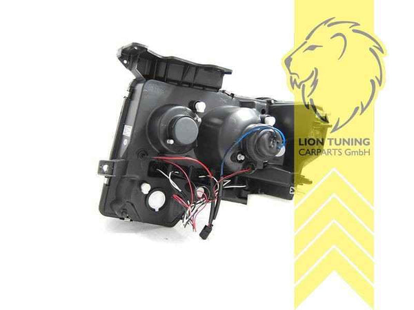 LTG Pair LED Halo DRL Headlights US Ford F150 MK12 F-150 08-14 Black EXPORT ONLY