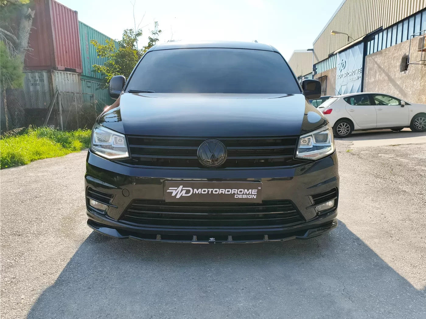 Motordrome Front Bumper Splitter Spoiler V2 VW Caddy Mk4 15-21 Glossy Black