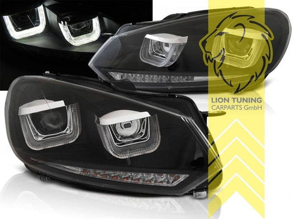 LTG Pair LED DRL Lightbar Headlights VW Golf 7 MK7 5K1 AJ5 517 08-13 Black LHD
