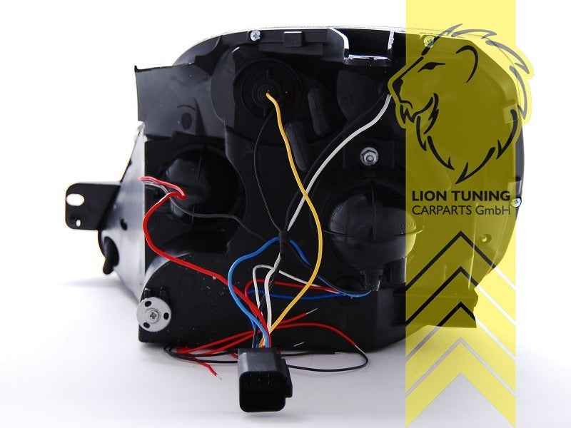 LTG Pair LED DRL Halo Headlights Ford Fiesta 6 JH1 JD3 JH JD 01-05 Black LHD