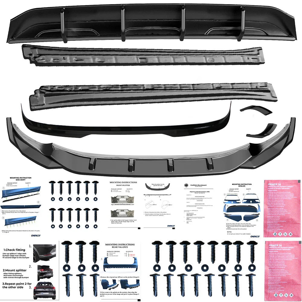 OW Body Body Styling Kit ABS Black Gloss VW Tiguan R-Line Mk2 Facelift 20-24