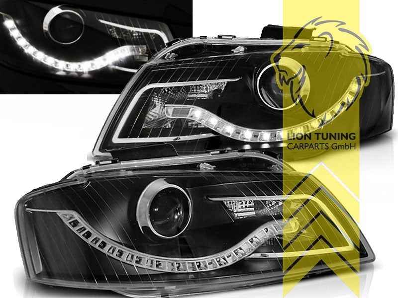 LTG Pair LED DRL Lightbar Headlights Audi A3 8P black 8PA 03-08 LHD