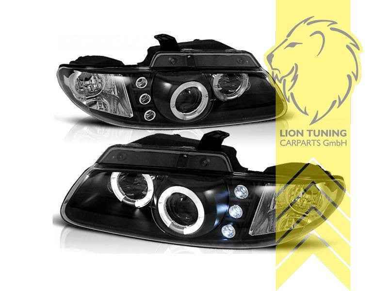 LTG LED Halo Ring DRL Headlights Chrysler Voyager 3 GS 95-01 Black EXPORT ONLY
