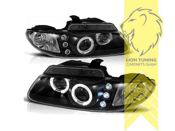 LTG LED Halo Ring DRL Headlights Chrysler Voyager 3 GS 95-01 Black EXPORT ONLY