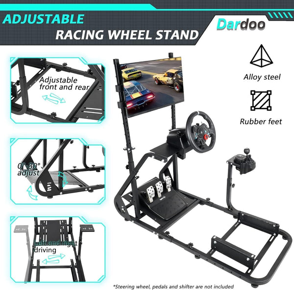Driving Game Sim Racing Frame Rig - Add Seat Screen Wheel Pedals Xbox PS PC F1