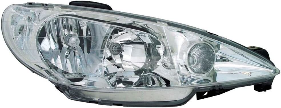 Auto-Style Pair LED DRL Halo Headlights Peugeot 206 02+ inc GTi 99+ Clear & Chrome LHD