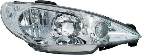 Auto-Style Pair LED DRL Halo Headlights Peugeot 206 02+ inc GTi 99+ Clear & Chrome LHD
