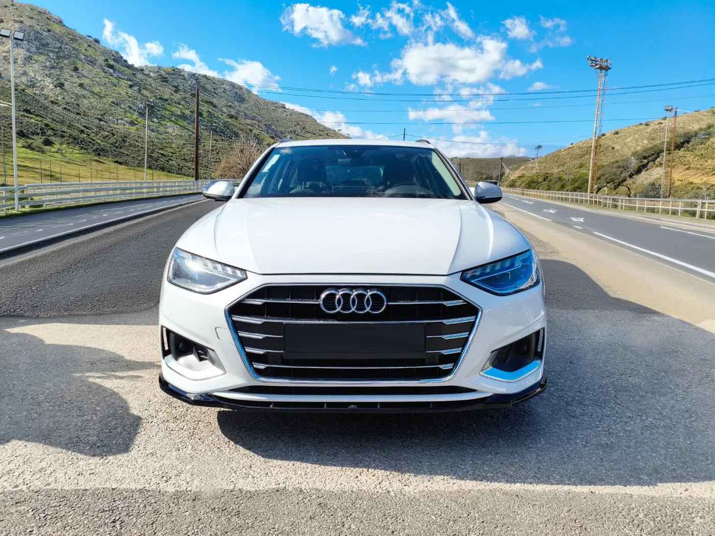 MTD Front Bumper Splitter Audi A4 B9 Facelift Sedan Avant 19-24 Gloss Black ABS