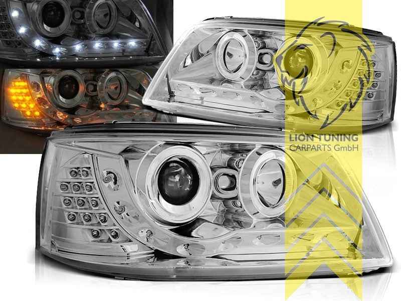 LTG Pair Headlights VW T5 Bus Van Transporter Multivan Camper 03-09 chrome LHD